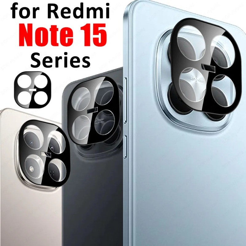 1-3 Cái 3D Full Camera Bảo Vệ Cho Redmi Note 15R 15 Pro + Pro Ống Kính Máy Ảnh Cạnh Đen Kính Cường Lực Cho Redmi 15C 15 4G 5G Ốp lưng Phụ Kiện Bảo Vệ Ống Kính