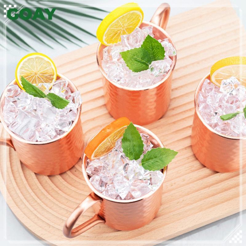 GOAY 500ml 100% Đồng Moscow Mule Mug Cotail Cup Búa Coppery Bia Cốc Cà Phê Cốc Sữa Thanh Cốc Drinkware Thép không gỉ bền VN