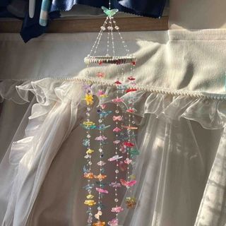 ASDFGER Chuông Gió, Handmade DIY Trang Trí Nhà Phụ Kiện Chuông Gió Chất Liệu Bộ, Thời Trang Koi Bướm Treo Đồ Trang Trí Ban Công