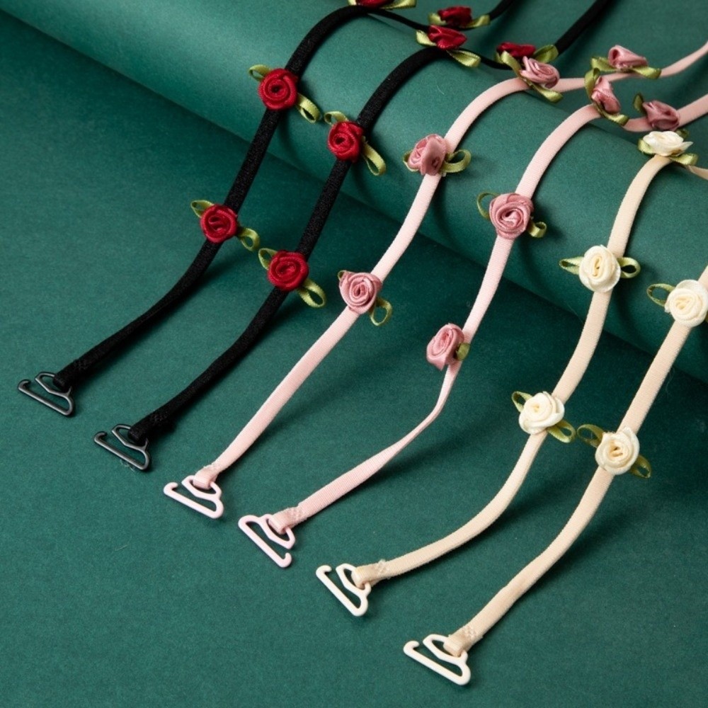 Dây đeo áo ngực vô hình HOBBYIN, chống trượt và có thể điều chỉnh, trang trí hoa hồng - Phù hợp cho lễ tiệc và đám cưới