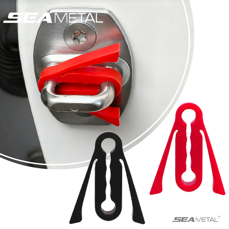 SEAMETAL Khóa Cửa Ô Tô Giảm Chấn Miếng Lót Dải Silicon Khóa Cửa Buckel Bảo Vệ Vỏ Giảm Chấn Âm Thanh Đệm Deadener