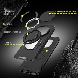 Vỏ Chống Sốc Giáp Cho Redmi Note 15 Pro + 15ProPlus Note15 Note15Pro 5G 4G Trượt Cửa Sổ Camera Bảo Vệ PC Cứng Ốp Lưng Từ Tính Giá Đỡ Ô Tô Vỏ Điện Thoại