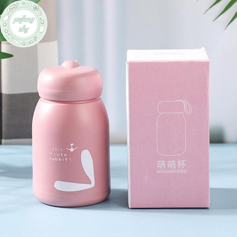 PUSKY 320ml Dễ Thương Cốc Giữ Nhiệt Di Động Cốc Cách Nhiệt Thủy Tinh Bình Hút Chân Không Bình Nước Cho Bé Gái Kid VN