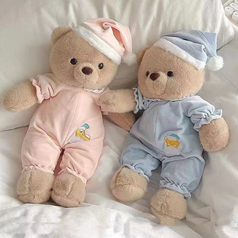 【SKISOPGO】Gấu bông mặc đồ ngủ dễ thương,Thú nhồi bông teddy,Thú nhồi bông teddy,phù hợp làm đồ chơi hoặc quà tặng