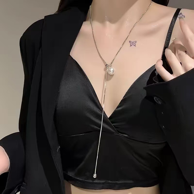 Mặt Dây Chuyền Ngọc Trai Điều Chỉnh Được, Phong Cách Hàn Quốc