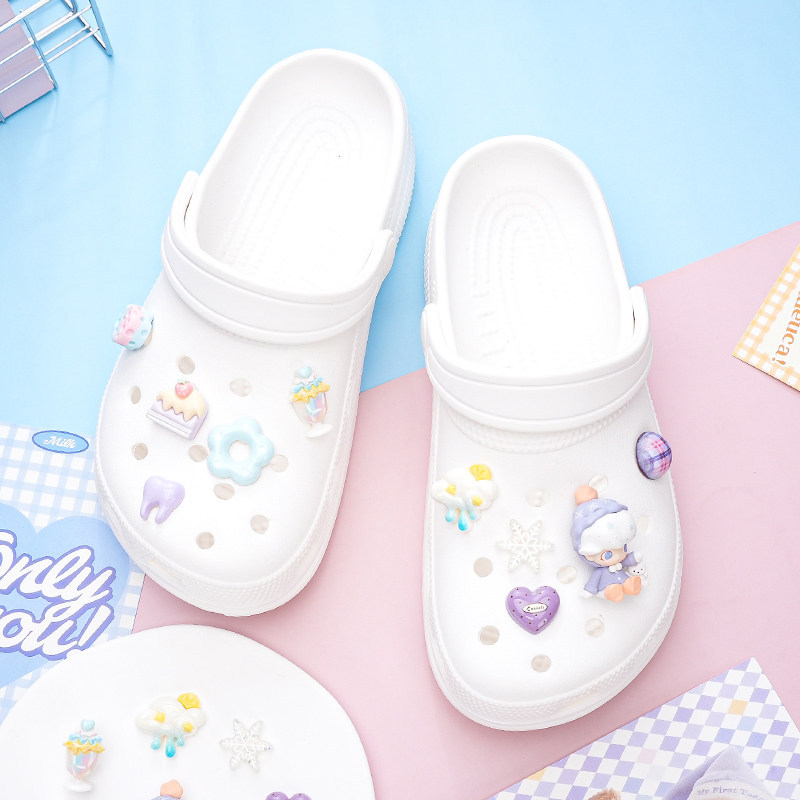 Phụ kiện hoa trang trí cho Crocs DIMOO Pop Mart, khóa giày lỗ tháo rời, phong cách Zhibixing/Busch