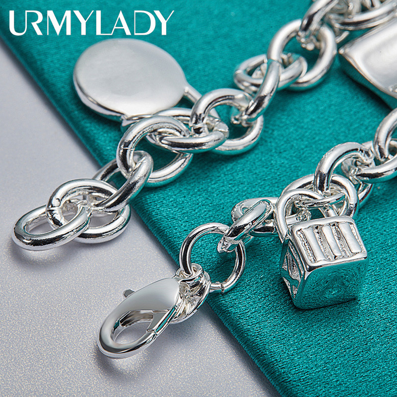 URMYLADY - Khóa Mặt Dây Chuyền & Vòng Tay Bạc 925, Trang Sức Thời Trang Cho Tiệc Cưới