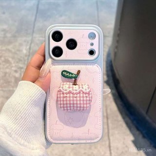 Dây đeo cổ tay ba chiều màu hồng Thích hợp cho iPhone17PROMAX Vỏ điện thoại 16pro / 15 / 14 / 13 / 12