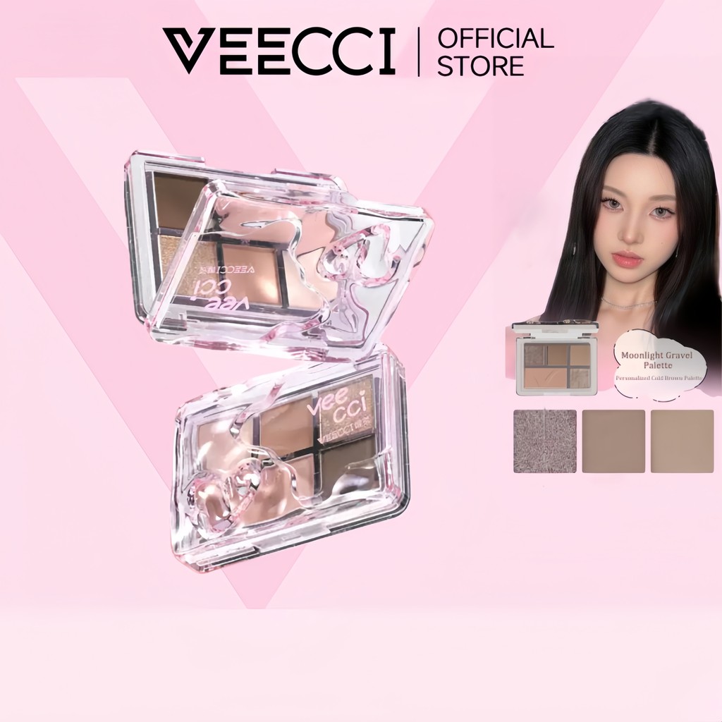 VEECCI Bảng Phấn Mắt 5 Màu  - Mini Dễ Mang Theo Dễ Áp Dụng Phong Cách Châu Á Cho Cô Gái Trẻ Di Động Hẹn Hò 5.2g