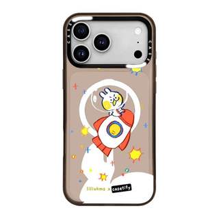 CASECASE X Rushing into space Case Black Edge & Brown Clear Hard Từ Hút Tác Động Dành Cho Apple IPhone 12 13 14 15 16 17 Pro Max Air Plus