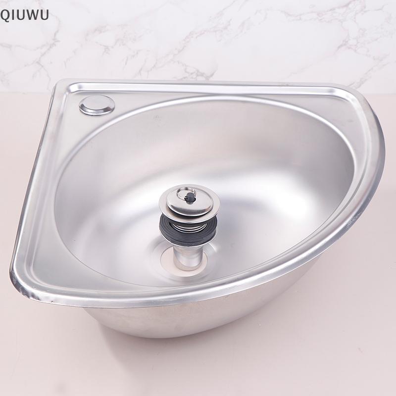 QIUWU RV Bồn Rửa Chén Phòng Tắm Không Gỉ Chậu Cắm Trại Góc Rau Motorhome Thanh Thép Nhỏ Bát Đơn Thả Bồn Tắm.