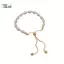 PlumHOUSE - Vòng Tay Hạt Màu Vàng Ngọc Trai Hỗn Hợp, Dây Xích Điều Chỉnh, Trang Sức Thời Trang Cho Nữ