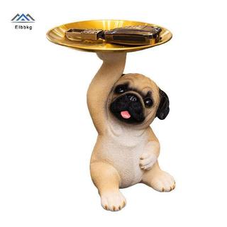ELBBKG Sáng Tạo Pug Tượng Khay Bảo Quản Chó Dễ Thương Chìa Khóa Kẹo Sna Tấm Bảo Quản Động Vật Điêu Khắc Đồ Trang Trí Văn Phòng Để Bàn Trang Trí Mới