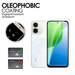 Dành Cho Vivo Y31d Y31 Y500i 5G 4G 2026 Full Cover Kính Cường Lực Mặt Trước Phim Bảo Vệ Màn Hình Mặt Sau Camera Ống Kính Bảo Vệ