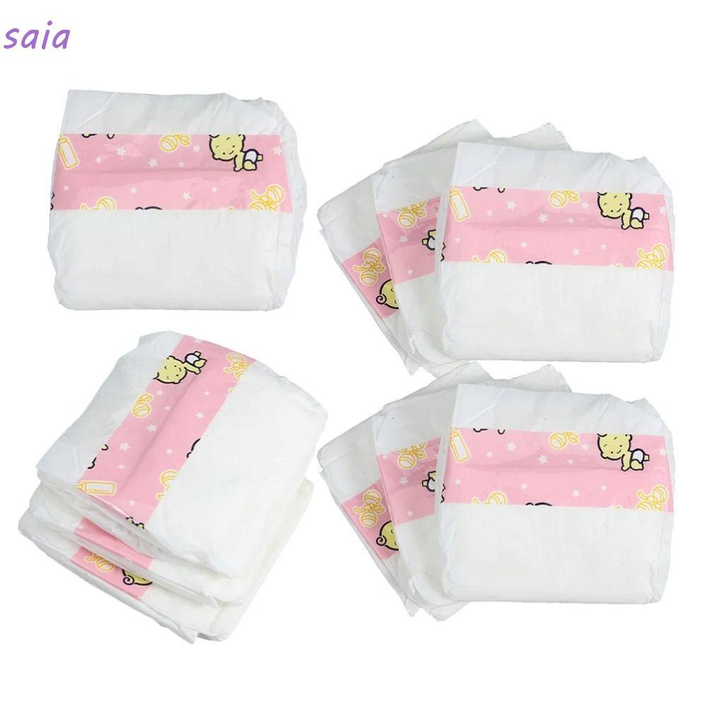 SAIA 10 Chiếc Tã Nhà Chơi, Tã Mini Nhà Búp Bê Tã Cho Bé Phụ Kiện Cho Bé, Búp Bê Chất Lượng Cao Mô Phỏng Trang Trí Giả Vờ Quần Áo Đồ Chơi Trẻ Em