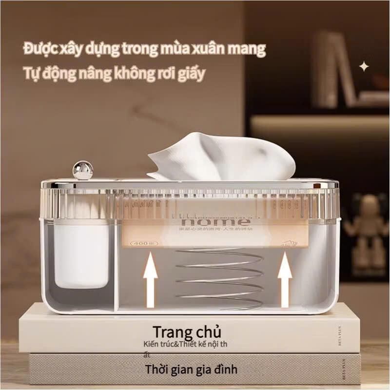 （HOT）Hộp đựng khăn giấy  cao cấp，hình gấu dễ thương，Hộp đựng tăm và tăm bông ,Lò xo tích hợp,hộp khăn giấy giá trị cao