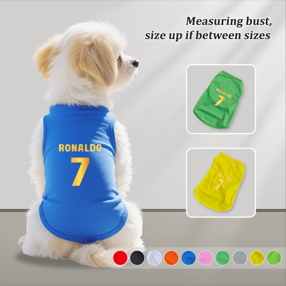 Áo vest thú cưng cỡ S-2XL, in số 7, có nhiều màu sắc và thoáng khí cho mùa hè, thích hợp cho cả sử dụng trong nhà và ngoài trời, và phù hợp với tất cả chó mèo nhỏ.