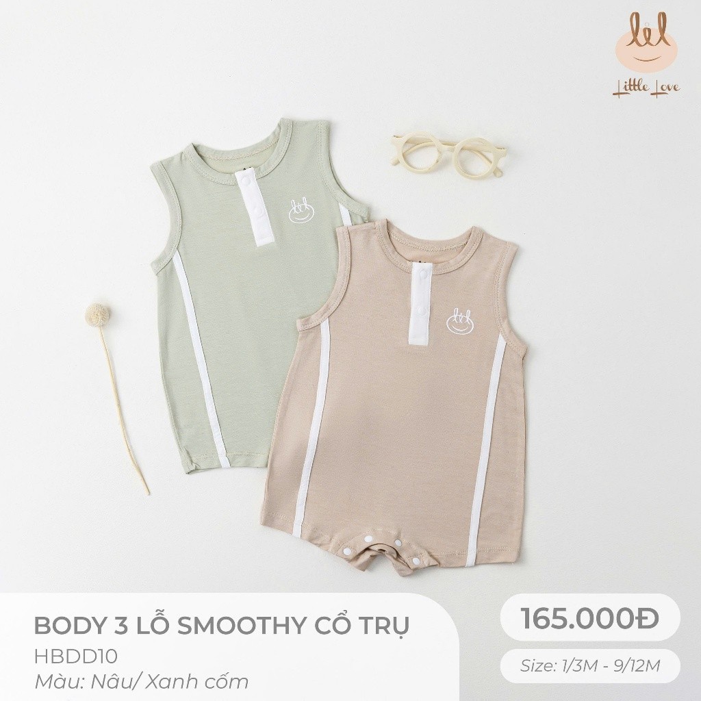 BỘ BA LỖ SMOOTHY CỔ TRỤ [ SIÊU MỀM, MÁT, MỊN CO DÃN VÀ THẤM HÚT ] SZ 1/3M -9/12M (HBDD10)