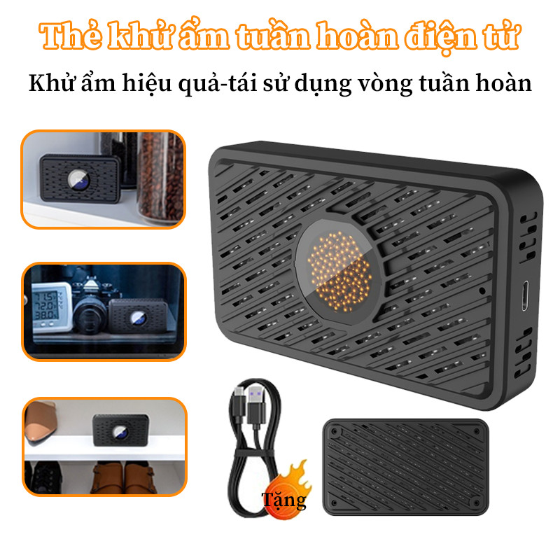 Máy Hút Ẩm Chuyên Dụng Cho Máy Ảnh & Linh Kiện Điện Tử - Có Thể Sạc Lại, Sử Dụng Hạt Sillica Gel, Bảo Vệ Ống Kính