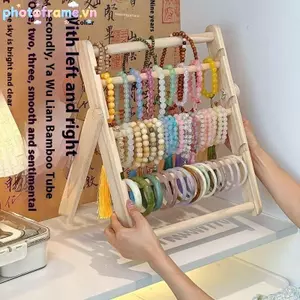 Khung Ảnh Bằng Gỗ Lưu Trữ Ra Hiển Thị Đứng 2 Lớp Sử Dụng Nhà Phụ Kiện Tóc Trang Sức Mũ Triển Lãm Ra Trang Sức Lưu Trữ VN