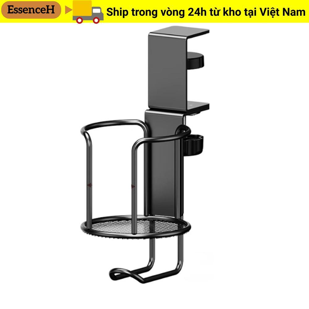 Giá đỡ cốc để bàn không cần khoan ESSENCEH, Giá đỡ cốc 2 trong 1 xoay 360 độ, Thiết kế chống rơi Kẹp tay nâng cấp Giá đỡ cốc có thể điều chỉnh chống trượt