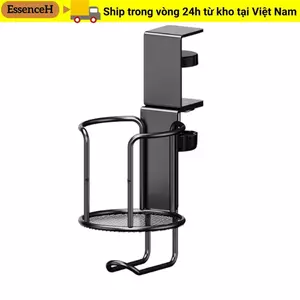 Giá đỡ cốc để bàn không cần khoan ESSENCEH, Giá đỡ cốc 2 trong 1 xoay 360 độ, Thiết kế chống rơi Kẹp tay nâng cấp Giá đỡ cốc có thể điều chỉnh chống trượt