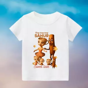 Tung Tung Sahur, 9-34kg, Brainrot, [MUA TẠI ĐÂY], Áo Thun Mềm Cổ Tròn