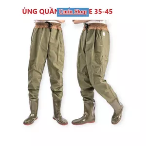 Ủng quần lội nước màu nâu size 36-44, ủng quần nâu, ủng câu cá, ủng đi mưa