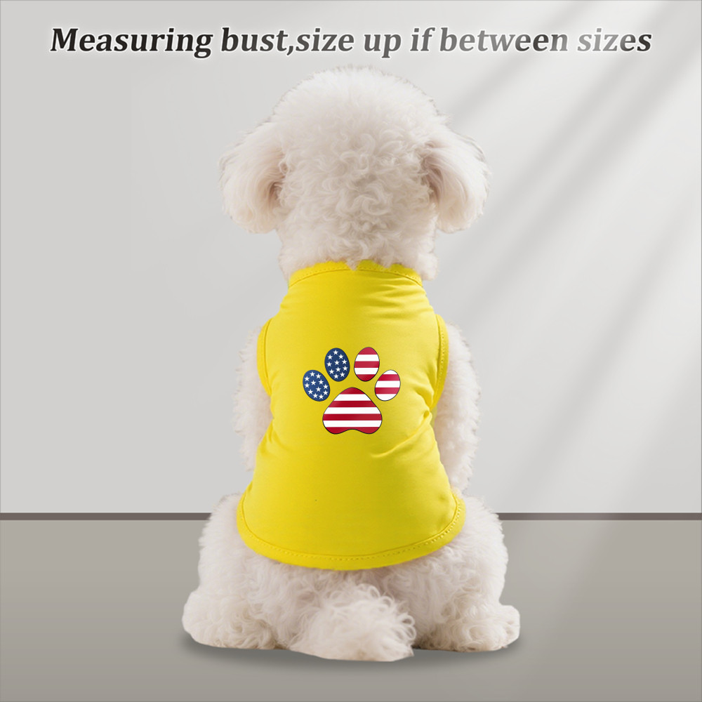 Áo vest thú cưng cỡ S-2XL, in hình chân cờ quốc gia, nhiều màu sắc và thoáng khí cho mùa hè, thích hợp cho cả sử dụng trong nhà và ngoài trời, phù hợp với tất cả chó và mèo nhỏ.