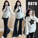 Mùa Xuân Phong Cách Mới Phiên Bản Hàn Quốc Thời Trang Mỏng Hơn Nhìn Xếp Ly Ngôi Sao Rời Áo Thun Giảm Tuổi Bộ Đồ Bà Bầu Hai Mảnh Mặc 92GG — ảnh 8