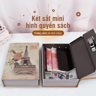Két sắt mini hình sách có khóa mật khẩu – Hộp đựng tiền cao cấp, bảo quản tài sản cá nhân an toàn
