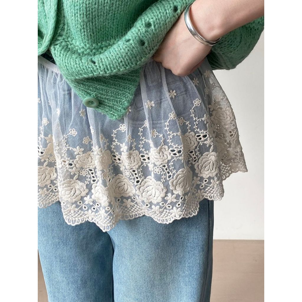 Váy Milyfashion từ polyester, phong cách Mori Nhật-Bản, hoạ tiết hoa hồng và ren eo thun