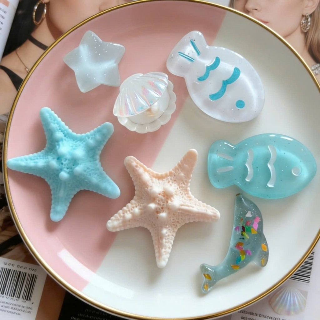 Charm gắn dép : Set charm Đại dương Paste- sao biển- cá- sò đại đương dễ thương