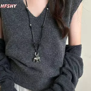 Mặt Dây Chuyền Hình Ngựa HFSHY Cho Nữ, Dây Cảm Ứng Điều Chỉnh Độ Dài, Phù Hợp Phụ Kiện Hàng Ngày VN