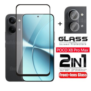 Dành Cho PocoX8ProMax 2 Trong 1 Bảo Vệ Màn Hình Kính Cường Lực Cho Xiaomi Poco X8 Pro Max X 8 PocoX8 Pro Max PocoX8Pro Max 2026 Camera Sau Ống Kính Bảo Vệ Full Cover Phim Trước