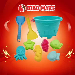 Bộ Đồ Chơi Xúc Cát 9 Chi Tiết Nhiều Màu Sắc Chất Liệu Nhựa Nhám Bền Đẹp - Bibo Mart