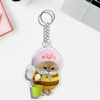 Thanh toán khi nhận hàng móc khóa hình mèo ganci Meme/Móc khóa hình mèo ngộ nghĩnh Acrylic 2 mặt in UV akmal