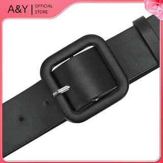A & Y Thắt lưng vuông nữ màu xanh da trời đơn giản, thiết kế dây đeo vintage