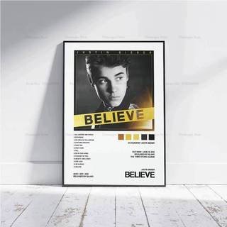 Justin Bieber Justice Album Cover Tracklist Canvas Poster Âm Nhạc Ngôi Sao Quà Tặng Phòng Trang Trí Tường Nhà
