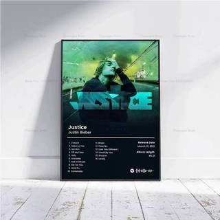 Justin Bieber Justice Album Cover Tracklist Canvas Poster Âm Nhạc Ngôi Sao Quà Tặng Phòng Trang Trí Tường Nhà
