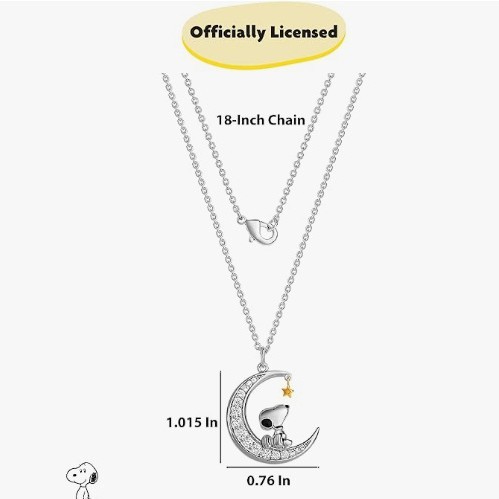 Snoopy Star Moon Mặt Dây Chuyền Nữ Niche Thiết Kế Kẻ Sọc Đá Quý Ánh Sáng Sang Trọng Cao Cấp Áo Len Dây Chuyền