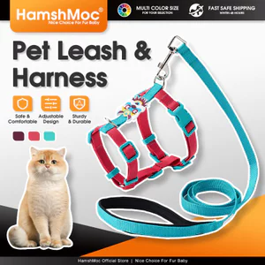 HamshMoc Mèo Dây Xích Bộ Chó Nhỏ Áo Vest Dây Có Thể Điều Chỉnh Phản Quang Hình Chữ H Không Rối Dây Xích Cho Thú Cưng