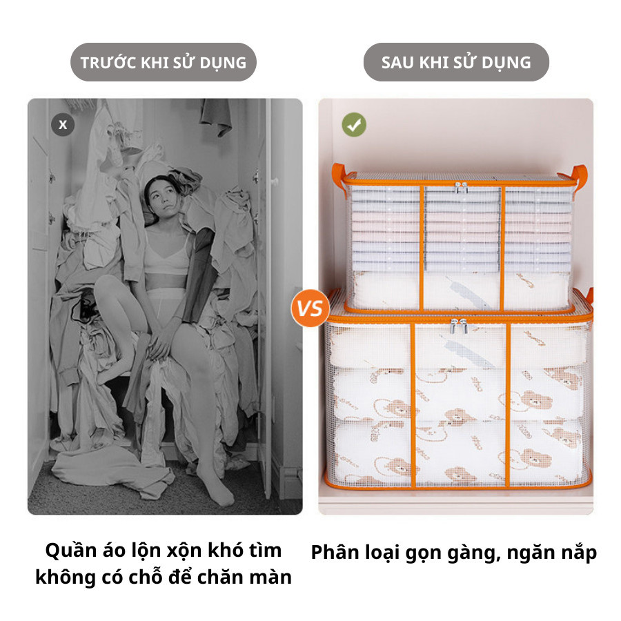 Túi Nhựa PVC Đựng Quần Áo ENODA HOME, Túi Đựng Chăn Màn Có Khóa Kéo Chống Bụi Chống Ẩm TUIPVC002