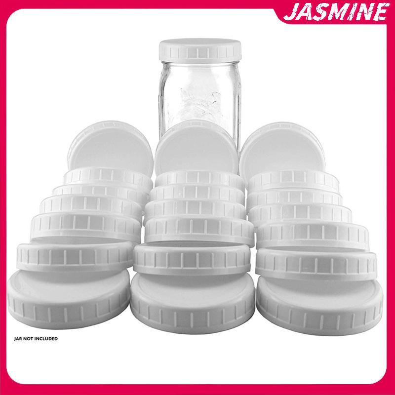 JASMINE 10pc Trắng Mason Đóng Hộp Bình Uống Nắp 70mm / 86mm Đường Kính Trong Vỏ Nhựa Không Lót Nắp Gân Nắp Bảo Quản Thay Thế JASMINE