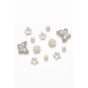 Set charm cao cấp Hoa trắng ngọc trai