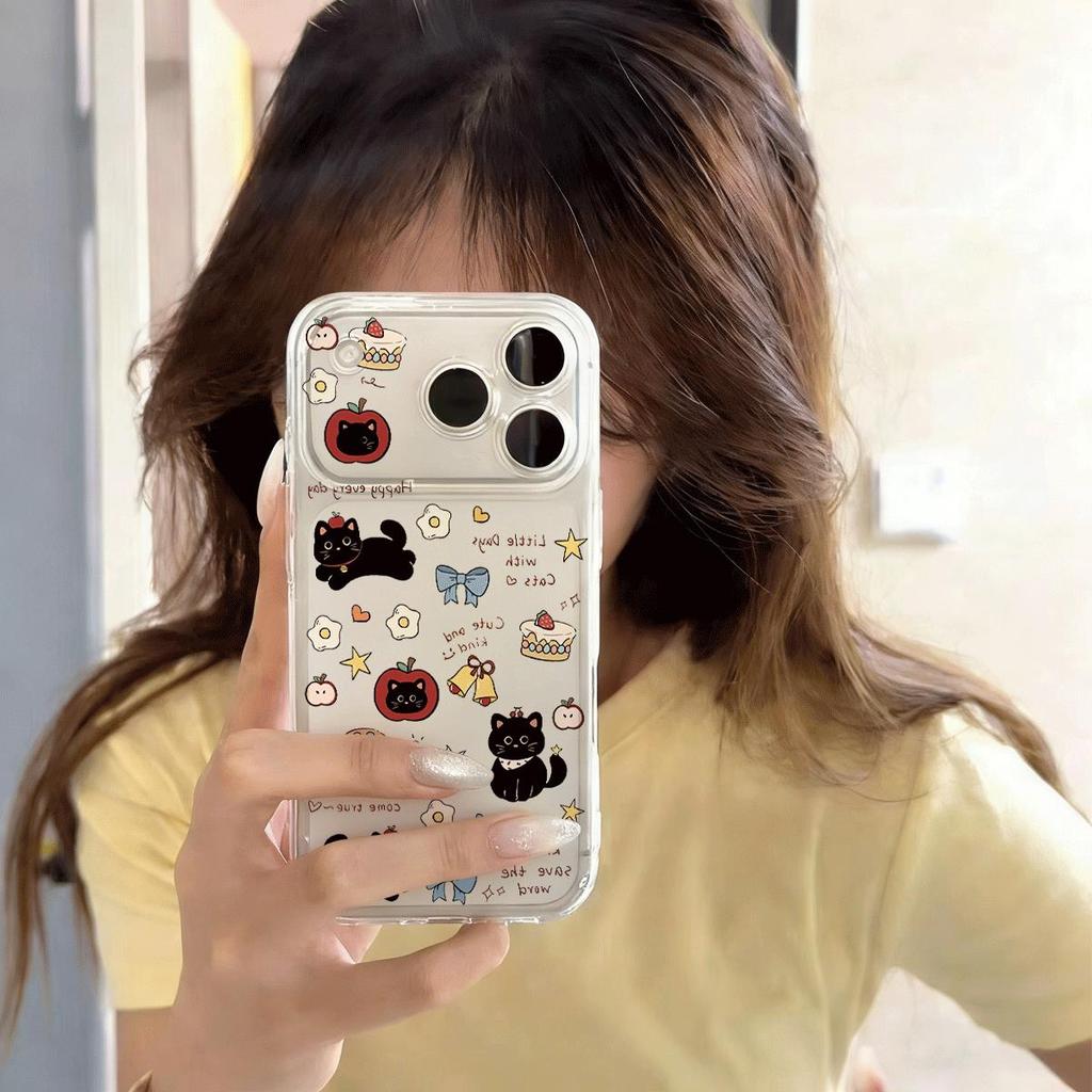 Black Cat Tráng miệng Đảng cho 16 trường hợp iPhone 17Air Space Case 14 13 11Pro