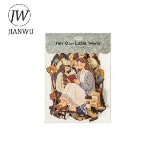 JIANWU Her Little World Series Vintage Girl Nhân Vật Phong Cảnh Chất Liệu Cắt Dán Sáng Tạo DIY Tạp Chí Văn Phòng Phẩm