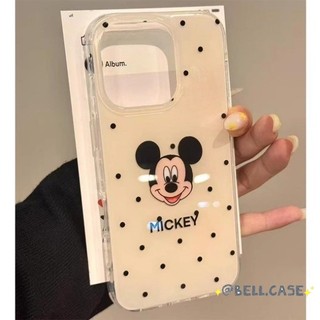 DànhCho IPhone 17 16 15 14 13 12 11 ProMax XR XS Max 7 8 Plus Black Wave Dot Mickey trường hợp điện thoại trắng