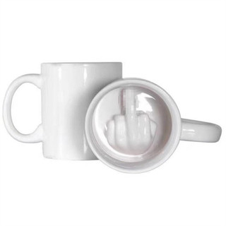 Cốc uống nước hình bàn tay giữa ngón quà sinh nhật Cốc troll，Chất liệu Sứ，Dung tích 300ml，Ngộ nghĩnh / Hài hước