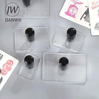 JIANWU Acrylic Tay Cầm Trong Suốt Hình Chữ Nhật Chất Liệu Cắt Silicon Tem Sáng Tạo DIY Tạp Chí Đồ Dùng Học Sinh Văn Phòng Phẩm